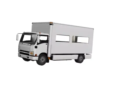 Isuzu NPR Box Truck Low Poly Cargo Delivery Vehicle Low-poly 3D model