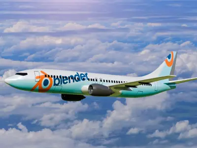 Realistic Passenger Airplane 3D Model  Low-poly 3D model