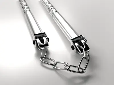 Nunchucks two samurai swords 3D model