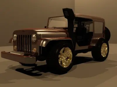  old JEEP  Free low-poly 3D model