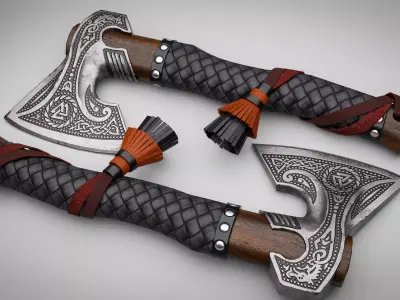 Viking Battle Axe Low-poly 3D model Low-poly 3D model