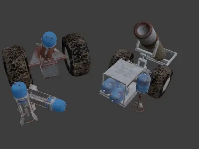 Hell Cannon Pack  Low-poly 3D model