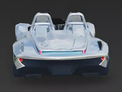 Futuristic Hyper-Coaster Car 3D Model Low-poly 3D model
