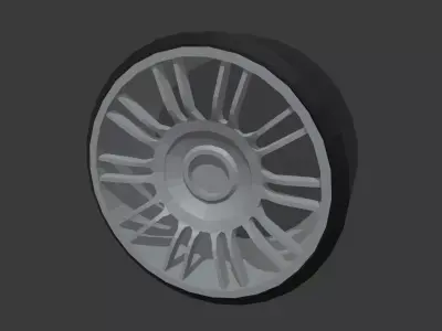 Low Poly Wheel 02 Low-poly 3D model