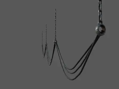 Cables set of wires hanging Low-poly 3D model