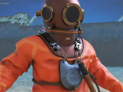  Empty Copper Diving Suit 