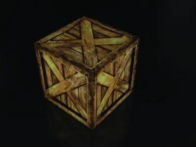 Wooden Box 3D model buy