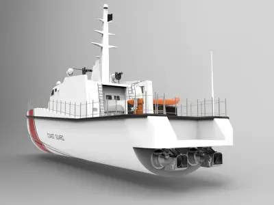 Coastguard 30 meter fast patrol craft 3D model