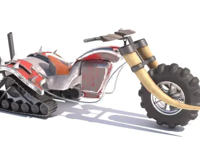 PBR Chopper toy motorcycle 3D model