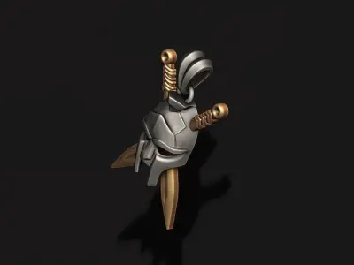 Helmet sword pendant 3D print model