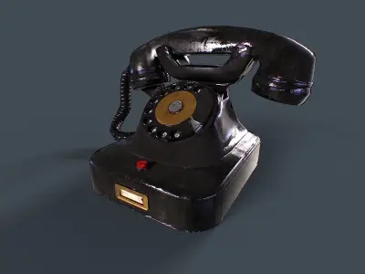 Old Retro Phone v1 Low-poly 3D model