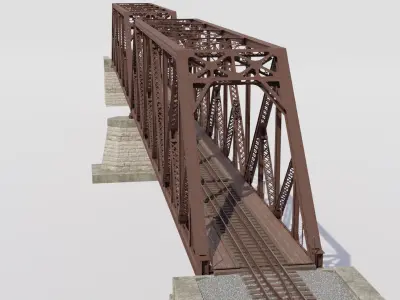 Railroad Truss Bridge 3D model