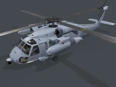 UH-60 Black Hawk South Korea Air Force Complex Animation Low-poly 3D model
