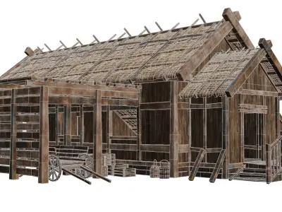 Old Medieval House 39 PBR 4K GameReady Low-poly 3D model