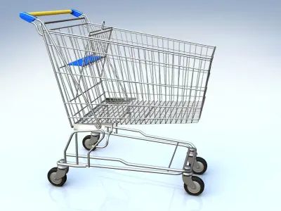 Shopping cart 3D model 4