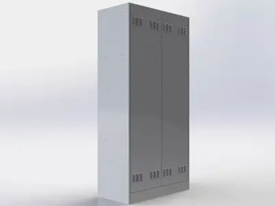 Industrial Sheet Metal Storage Cabinet 3D Model 3D model