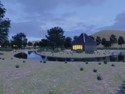Serene Village At Dusk 3D model