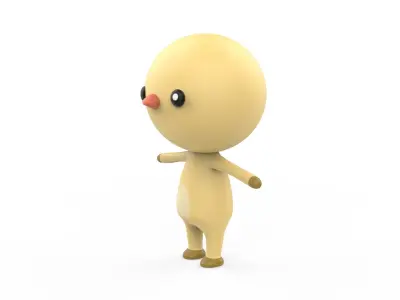 Stylized Character 001 Chicken Low-poly 3D model