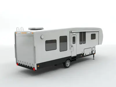 Fifth Wheel Travel Trailer Toy Hauler 1-Axle 3D model