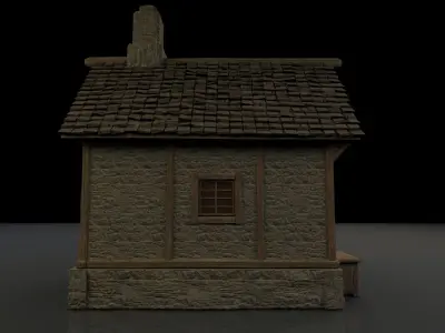 Detailed Medieval Building 6 Low-poly 3D model