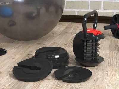 Kettlebell with Disks 3D model