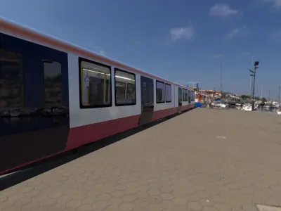 modern train Low-poly 3D model