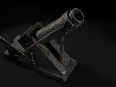 Garland trench mortar Low-poly 3D model