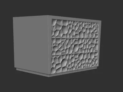 Three Drawer Storage Cabinet Ready to Carving Cnc Carving 3D model