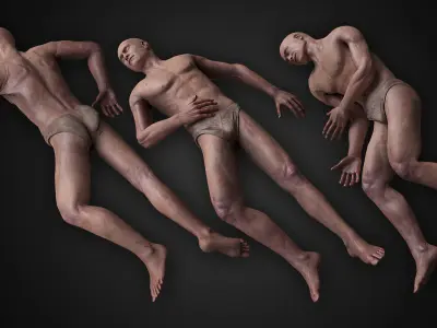Human Remains  Rigged  Low-poly 3D model