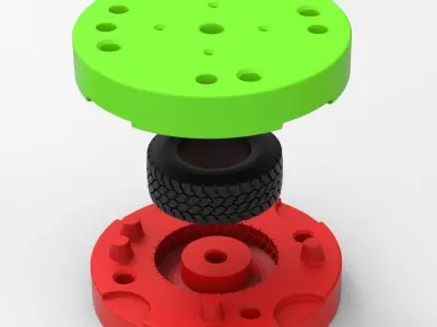 Mold for diecast truck tire 3 Scale 1 to 25 3D print model