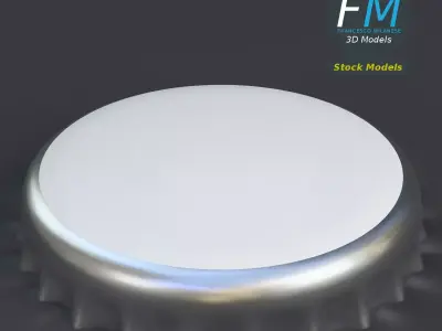 Crown cork with label 3D model