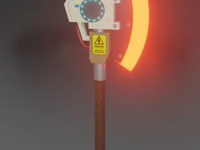 Electronic ax Low-poly 3D model