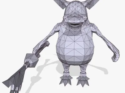 fantasy turtle duck creature Low-poly 3D model