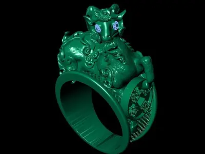 KING GOAT RING 3D print model