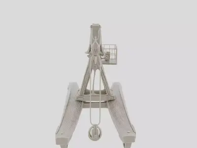 Fantasy Wooden Dock Crane for 3D print 3D model