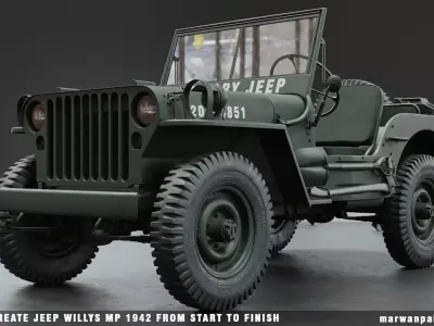 Jeep Willys MB 1942 3D model purchase