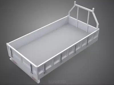 CARGO BED PICKUP TRUCK PLATFORM FRAME HEADBOARD BACK TRAY RACK 3D model