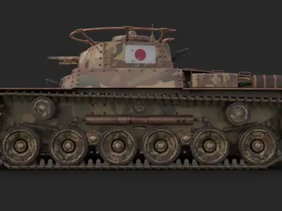 Tank Type 97 Chi Ha Japan Mental Ray 3D model