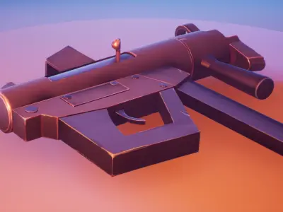 Stylized SMG Low-poly 3D model