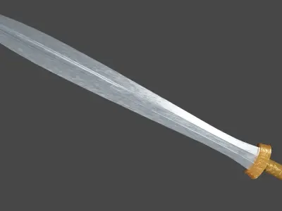 Xyphos sword with Langsax handle Low-poly 3D model