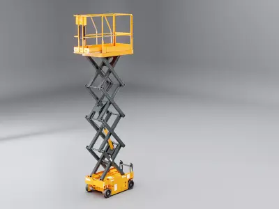Warehouse Electric Scissor Platform Lift -Used Low-poly 3D model