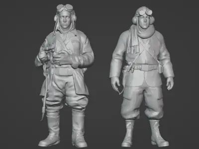 WWI Pilot High-Detail 3D Printable STL Models 3D print model
