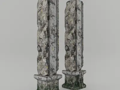 Ancient Pilar Modular Low-poly 3D model