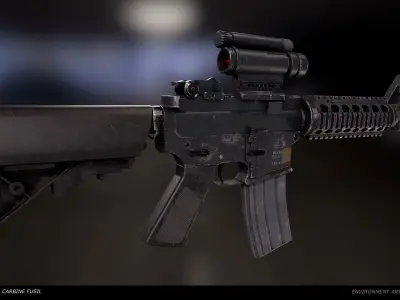 M4A1 WIREFRAME Low-poly 3D model