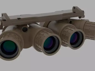 L3HARRIS GPNVG GROUND PANORAMIC NIGHT VISION GOGGLE QUAD LENS Low-poly 3D model