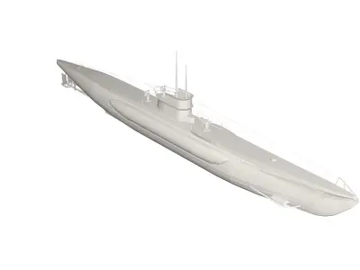 Military Ship submarine 3D model