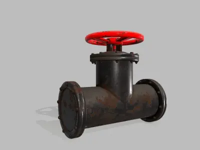 pipe set valve Low-poly 3D model get