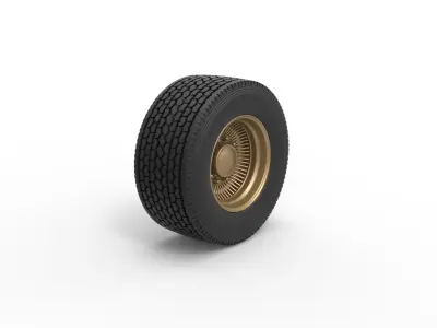 Super single custom wire wheel of semi truck Scale 1 to 25 3D print model