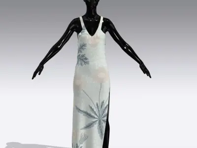 Woman Cloth Dress Low-poly 3D model