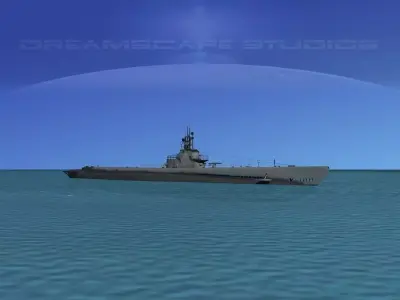 Gato Class Submarine SS246 USS Croaker 3D model
